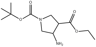 1-tert-Butyl 3-ethyl 4-aminopyrrolidine-1,3-dicarboxylate Structure