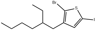 2-溴-3-(2-乙基己基)-5-碘噻吩 (含稳定剂铜屑), 1034352-30-1, 结构式