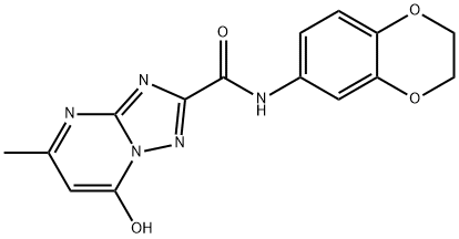 N-(2,3-dihydrobenzo[b][1,4]dioxin-6-yl)-7-hydroxy-5-methyl-[1,2,4]triazolo[1,5-a]pyrimidine-2-carboxamide Struktur