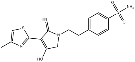 4-(2-(4-hydroxy-2-imino-3-(4-methylthiazol-2-yl)-2,5-dihydro-1H-pyrrol-1-yl)ethyl)benzenesulfonamide Struktur