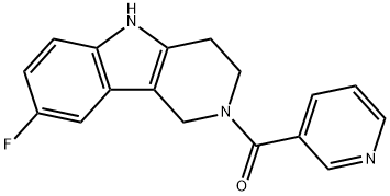 (8-fluoro-1,3,4,5-tetrahydro-2H-pyrido[4,3-b]indol-2-yl)(pyridin-3-yl)methanone Struktur