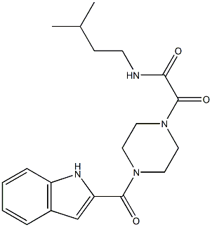 2-[4-(1H-indol-2-ylcarbonyl)piperazin-1-yl]-N-(3-methylbutyl)-2-oxoacetamide Struktur