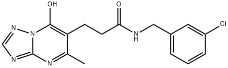 N-(3-chlorobenzyl)-3-(7-hydroxy-5-methyl-[1,2,4]triazolo[1,5-a]pyrimidin-6-yl)propanamide 结构式
