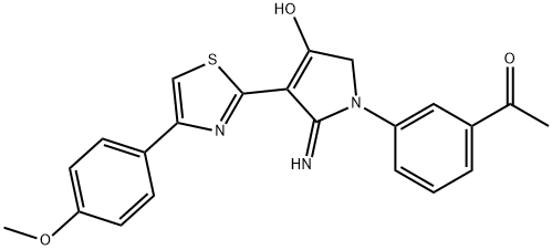 1-(3-(4-hydroxy-2-imino-3-(4-(4-methoxyphenyl)thiazol-2-yl)-2,5-dihydro-1H-pyrrol-1-yl)phenyl)ethanone 结构式