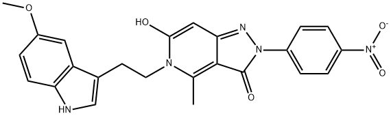 6-hydroxy-5-(2-(5-methoxy-1H-indol-3-yl)ethyl)-4-methyl-2-(4-nitrophenyl)-2H-pyrazolo[4,3-c]pyridin-3(5H)-one|