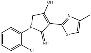 1-(2-chlorophenyl)-5-imino-4-(4-methylthiazol-2-yl)-2,5-dihydro-1H-pyrrol-3-ol,1040710-33-5,结构式