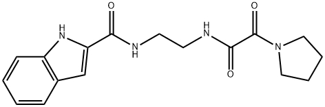 N-(2-{[oxo(pyrrolidin-1-yl)acetyl]amino}ethyl)-1H-indole-2-carboxamide Struktur