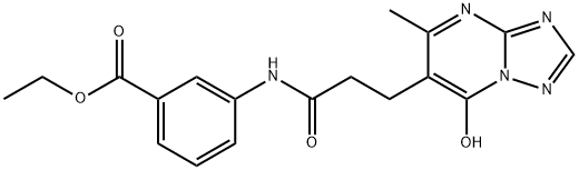 ethyl 3-(3-(7-hydroxy-5-methyl-[1,2,4]triazolo[1,5-a]pyrimidin-6-yl)propanamido)benzoate Struktur