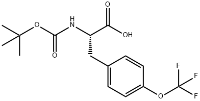 (2S)-2-[(TERT-BUTOXY)CARBONYLAMINO]-3-[4-(TRIFLUOROMETHOXY)PHENYL]PROPANOIC ACID 化学構造式