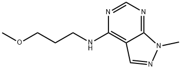 N-(3-methoxypropyl)-1-methyl-1H-pyrazolo[3,4-d]pyrimidin-4-amine,104294-73-7,结构式