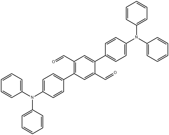 4,4''-bis(diphenylamino)-[1,1':4',1''-terphenyl]-2',5'-dicarbaldehyde Struktur