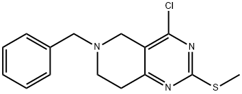 6-benzyl-4-chloro-2-(methylthio)-5,6,7,8-tetrahydropyrido[4,3-d]pyrimidine 结构式