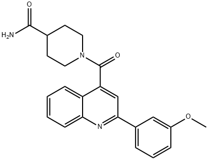 1-{[2-(3-methoxyphenyl)quinolin-4-yl]carbonyl}piperidine-4-carboxamide 结构式