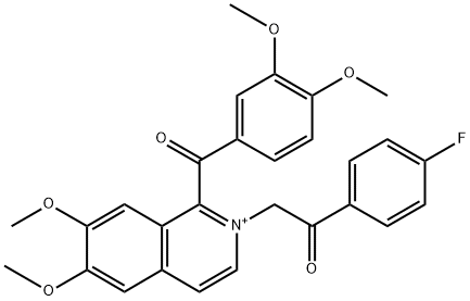 1-(3,4-dimethoxybenzoyl)-2-[2-(4-fluorophenyl)-2-oxoethyl]-6,7-dimethoxyisoquinolinium Structure