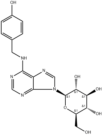 4-[[(9-BETA-D-吡喃葡萄糖基-9H-嘌呤-6-基)氨基]甲基]苯酚,1046433-04-8,结构式