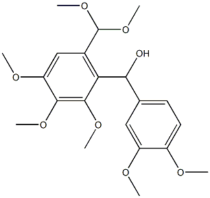 (6-(二甲氧基甲基)-2,3,4-三甲氧苯基)(3,4-二甲氧苯基)甲醇, 104756-71-0, 结构式