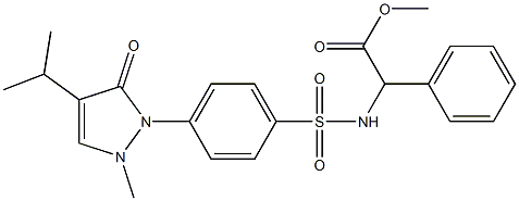 methyl 2-(4-(4-isopropyl-2-methyl-5-oxo-2,5-dihydro-1H-pyrazol-1-yl)phenylsulfonamido)-2-phenylacetate Structure