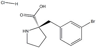 (R)-2-(3-溴苄基)吡咯烷-2-羧酸盐酸盐, 1049741-27-6, 结构式
