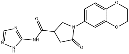 1-(2,3-dihydro-1,4-benzodioxin-6-yl)-5-oxo-N-(4H-1,2,4-triazol-3-yl)pyrrolidine-3-carboxamide Struktur