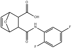 3-((2,5-difluorophenyl)carbamoyl)-7-oxabicyclo[2.2.1]hept-5-ene-2-carboxylic acid Struktur