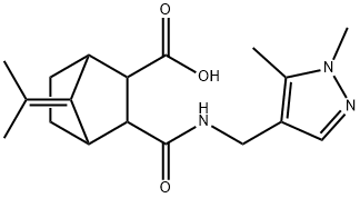 3-(((1,5-dimethyl-1H-pyrazol-4-yl)methyl)carbamoyl)-7-(propan-2-ylidene)bicyclo[2.2.1]heptane-2-carboxylic acid Structure