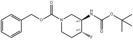 Trans-benzyl 3-((tert-butoxycarbonyl)amino)-4-fluoropiperidine-1-carboxylate Structure