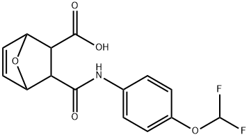 3-((4-(difluoromethoxy)phenyl)carbamoyl)-7-oxabicyclo[2.2.1]hept-5-ene-2-carboxylic acid Structure