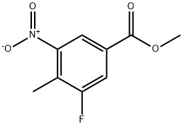 3-氟-4-甲基-5-硝基苯甲酸甲酯,1057652-89-7,结构式