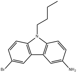 6-溴-9-丁基-9H-咔唑-3-胺, 105957-68-4, 结构式