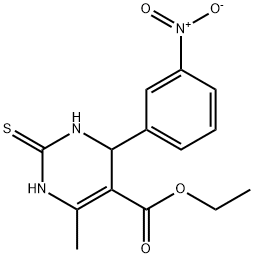 ethyl 6-methyl-4-(3-nitrophenyl)-2-thioxo-1,2,3,4-tetrahydropyrimidine-5-carboxylate Struktur