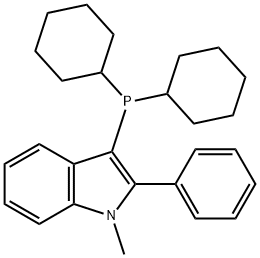 1-メチル-2-フェニル-3-(ジシクロヘキシルホスフィノ)-1H-インドール 化学構造式