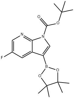 5-フルオロ-3-(4,4,5,5-テトラメチル-1,3,2-ジオキサボロラン-2-イル)-1H-ピロロ[2,3-B]ピリジン-1-カルボン酸TERT-ブチル 化学構造式