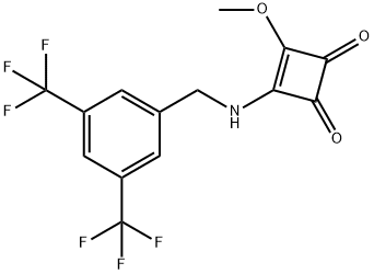 3-[[[3,5-双(三氟甲基)苯基]甲基]氨基]-4-甲氧基-3-环丁烯-1,2-二酮, 1073917-05-1, 结构式