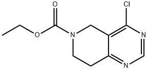 ethyl 4-chloro-7,8-dihydropyrido[4,3-d]pyrimidine-6(5H)-carboxylate 结构式