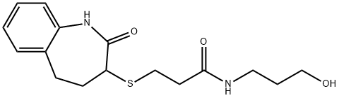 3-[(2-hydroxy-4,5-dihydro-3H-1-benzazepin-3-yl)sulfanyl]-N-(3-hydroxypropyl)propanamide 结构式