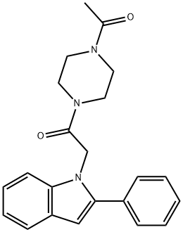 1-(4-acetylpiperazin-1-yl)-2-(2-phenyl-1H-indol-1-yl)ethanone Struktur