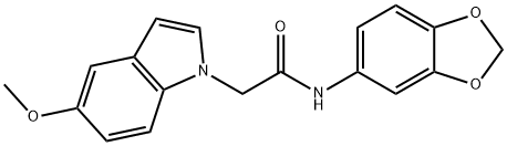 N-(1,3-benzodioxol-5-yl)-2-(5-methoxy-1H-indol-1-yl)acetamide Struktur