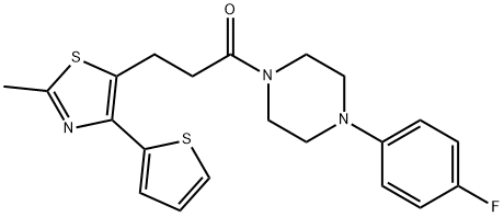 1-[4-(4-fluorophenyl)piperazin-1-yl]-3-[2-methyl-4-(thiophen-2-yl)-1,3-thiazol-5-yl]propan-1-one Structure