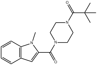 2,2-dimethyl-1-{4-[(1-methyl-1H-indol-2-yl)carbonyl]piperazin-1-yl}propan-1-one,1081116-83-7,结构式