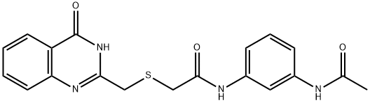 N-[3-(acetylamino)phenyl]-2-{[(4-hydroxyquinazolin-2-yl)methyl]sulfanyl}acetamide Struktur