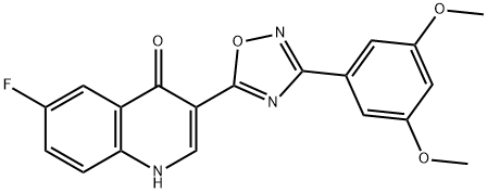 3-(3-(3,5-dimethoxyphenyl)-1,2,4-oxadiazol-5-yl)-6-fluoroquinolin-4(1H)-one Structure