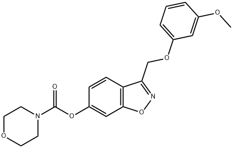 3-[(3-methoxyphenoxy)methyl]-1,2-benzoxazol-6-yl morpholine-4-carboxylate 结构式