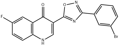 3-(3-(3-bromophenyl)-1,2,4-oxadiazol-5-yl)-6-fluoroquinolin-4(1H)-one Structure