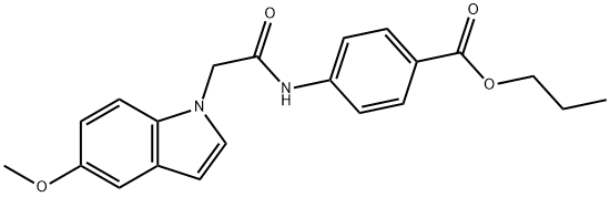 propyl 4-{[(5-methoxy-1H-indol-1-yl)acetyl]amino}benzoate 结构式