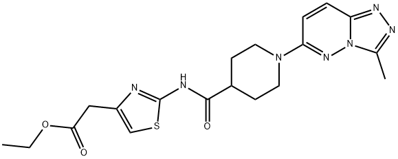 ethyl [(2E)-2-({[1-(3-methyl[1,2,4]triazolo[4,3-b]pyridazin-6-yl)piperidin-4-yl]carbonyl}imino)-2,3-dihydro-1,3-thiazol-4-yl]acetate,1081141-15-2,结构式