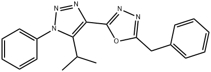 2-benzyl-5-[1-phenyl-5-(propan-2-yl)-1H-1,2,3-triazol-4-yl]-1,3,4-oxadiazole Struktur