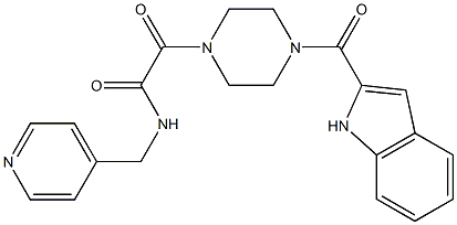 2-[4-(1H-indol-2-ylcarbonyl)piperazin-1-yl]-2-oxo-N-(pyridin-4-ylmethyl)acetamide Structure