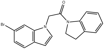 2-(6-bromo-1H-indol-1-yl)-1-(2,3-dihydro-1H-indol-1-yl)ethanone 化学構造式
