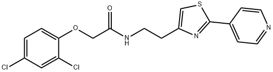 2-(2,4-dichlorophenoxy)-N-{2-[2-(pyridin-4-yl)-1,3-thiazol-4-yl]ethyl}acetamide 化学構造式