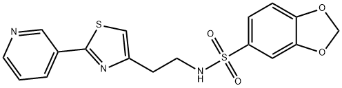 N-{2-[2-(pyridin-3-yl)-1,3-thiazol-4-yl]ethyl}-1,3-benzodioxole-5-sulfonamide,1081320-05-9,结构式